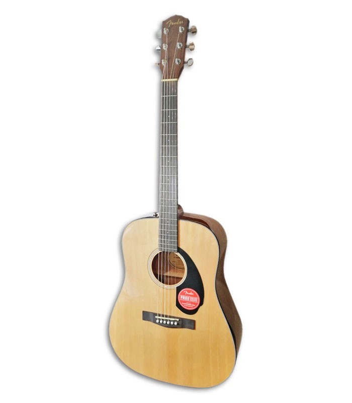 Foto da Guitarra Acústica Fender Dreadnought modelo CD 60S Natural WN de frente e em três quartos