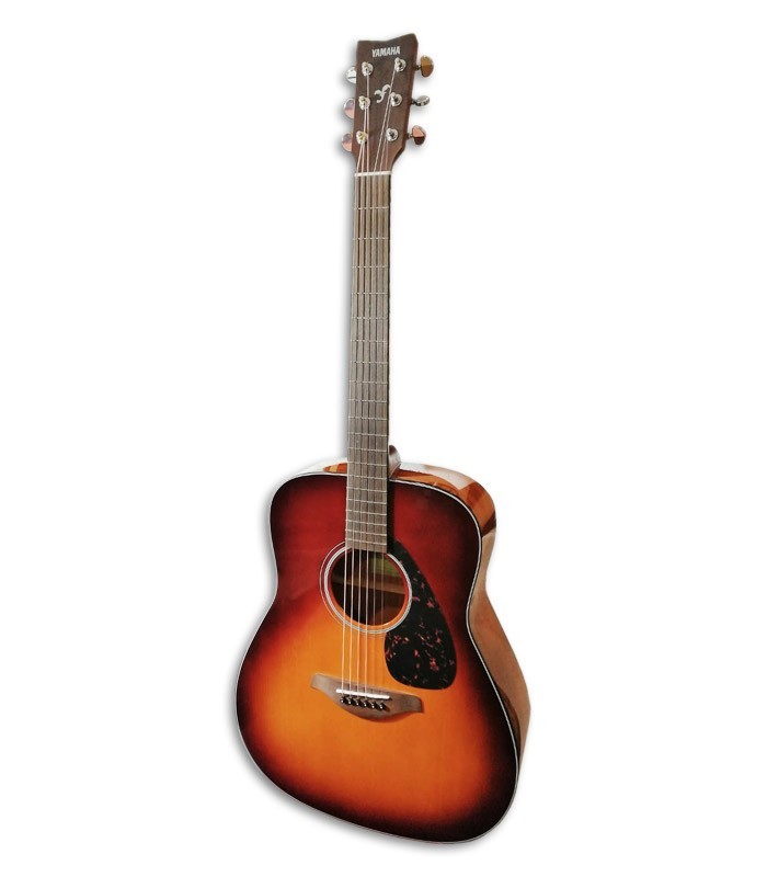 Photo of the Folk Guitar Yamaha model FG800 in Brown Sunburst color front and in three quarters