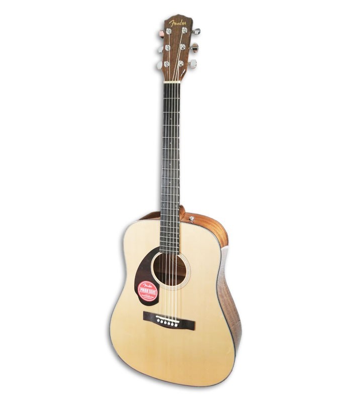 Foto da Guitarra Acústica Fender Dreadnought modelo CD 60S LH Natural WN de frente e em três quartos