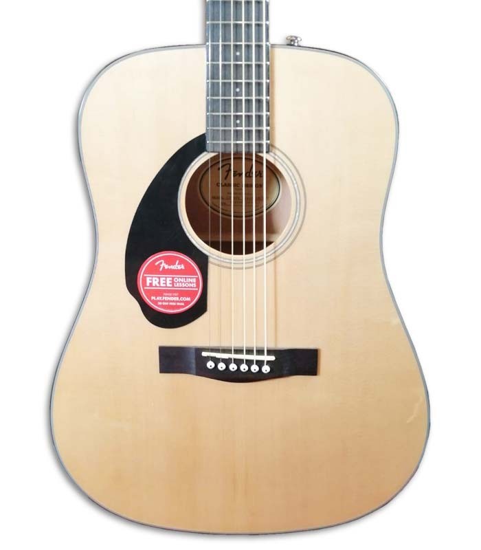 Foto de la tapa y roseta de la Guitarra Acustica Fender Dreadnought modelo CD 60S LH