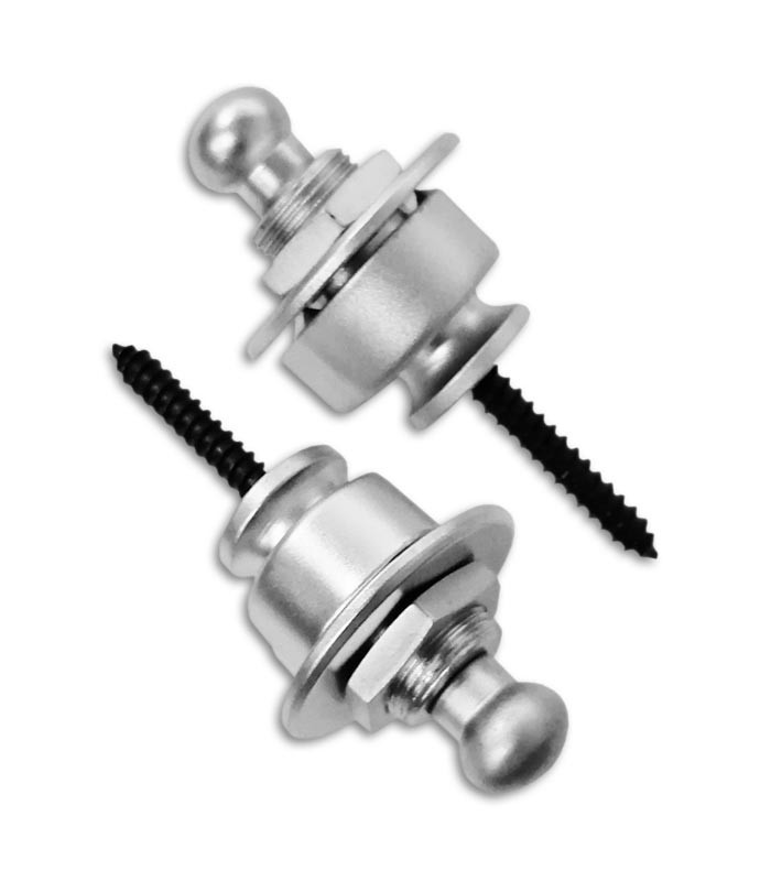 Photo of the two pins with the Straplock Schaller model 14010301 Strap Blocking System