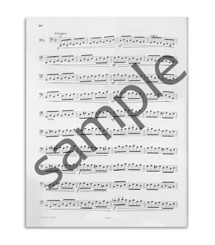 Photo of a sample of the contents of the Book Dotzauer 113 Exercises for Cello Vol 1 Nº 1-34 EP5956