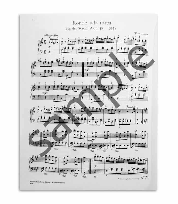 Foto de uma amostra do Livro Mozart Marcha Turca N414