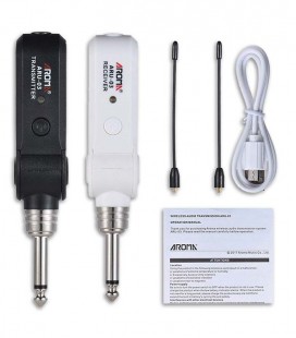 Photo of the Wireless System Aroma model ARU03 Guitar or Bass Connection to Amplifier UHF