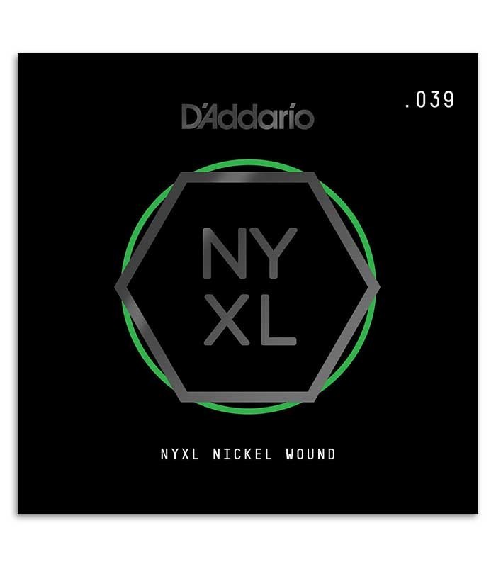Foto del embalaje de la Cuerda DAddario NYNW039 Guitarra Eléctrica o acústica Nickel Wound