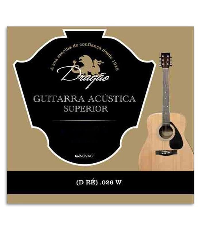 Dragão Superior Viola Individual String 822 D Bass 026 with Silk and Button