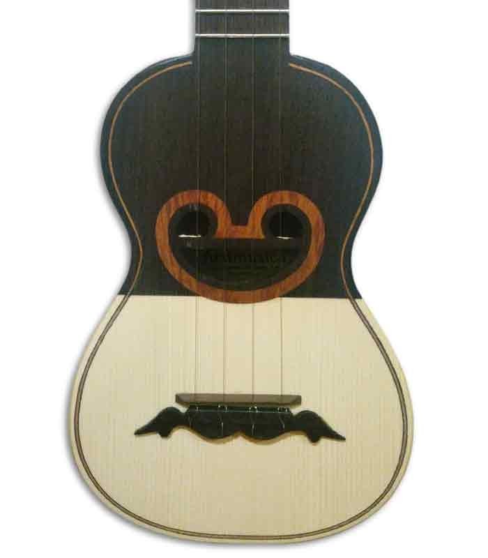 Foto de la tapa y roseta del Cavaquinho Artimúsica CV13C