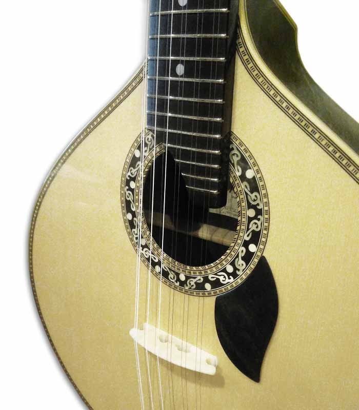Foto detalhe da roseta da Guitarra Portuguesa Artimúsica GP73L