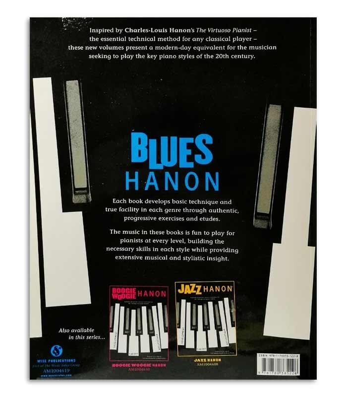 Photo of the Blues Hanon Piano Blues book backcover