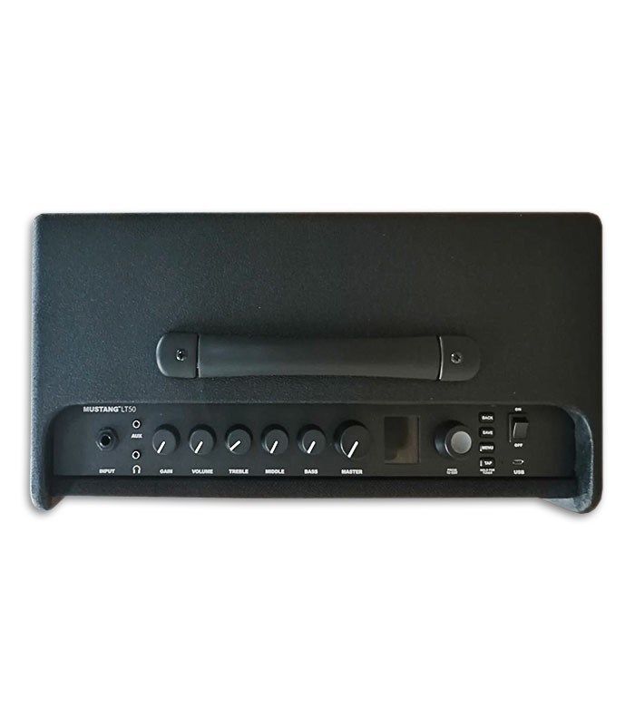 Photo of the control panel of the  Amplifier Fender Mustang LT50
