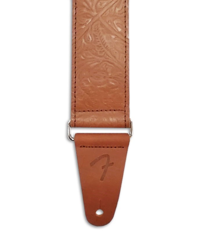 Foto detalle de la extremidad de la Correa Fender Tooled Leather