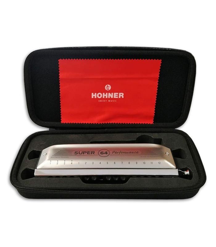 Photo of the Hohner Harmonica Super 64 New Version in the case