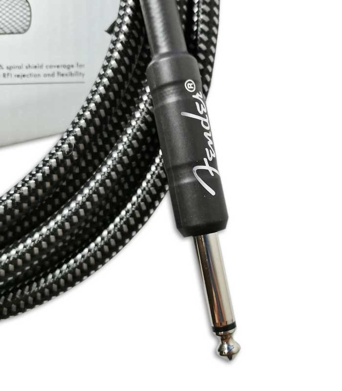 Foto detalle del jack del Cable Fender Professional Gris Tweed 3m