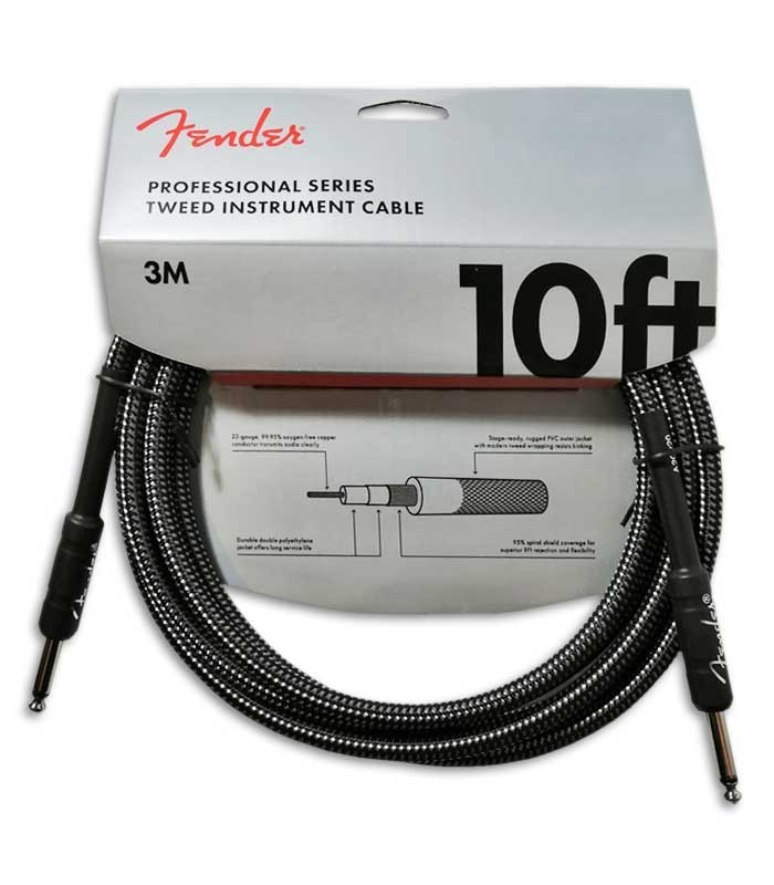 Foto do Cabo Fender Professional Cinza Tweed 3m