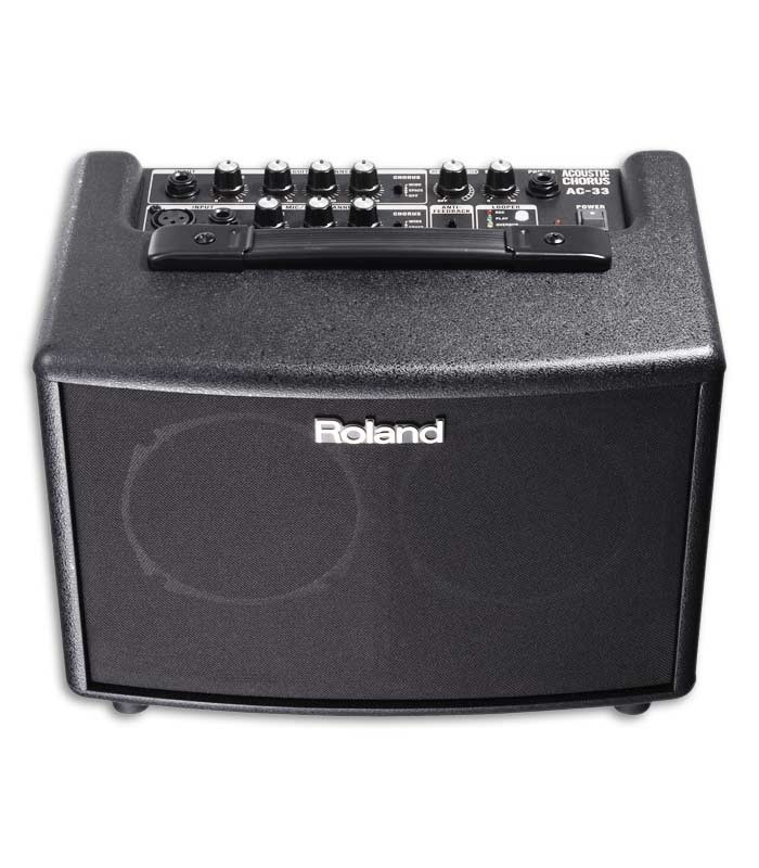 Foto do Amplificador Roland AC-33 visto de cima