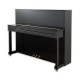 Photo of the Upright Piano Petrof model P122 N2 Higher Series with a closed fallboard in front and in three quarters