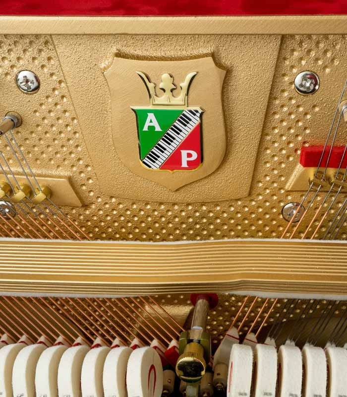 Photo detail of the interior of the Upright Piano Petrof P122 N2