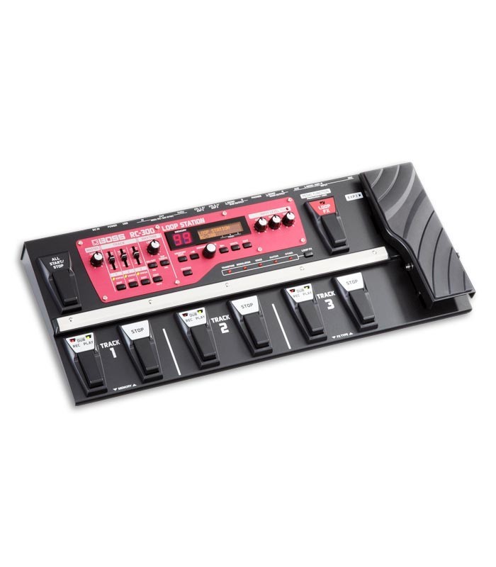 Foto do Pedal Boss RC 300 Loop Station de frente e em três quartos