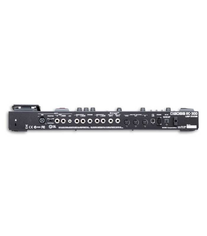 Photo of the Pedal Boss RC 300 Loop Station inputs 