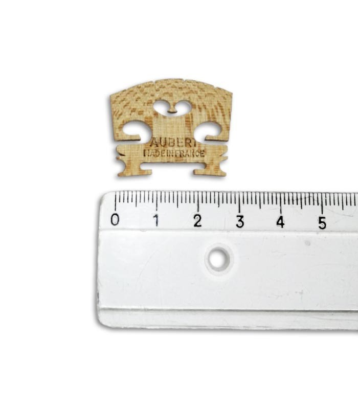 Photo of the Violin Bridge Aubert 1/16 with a ruler