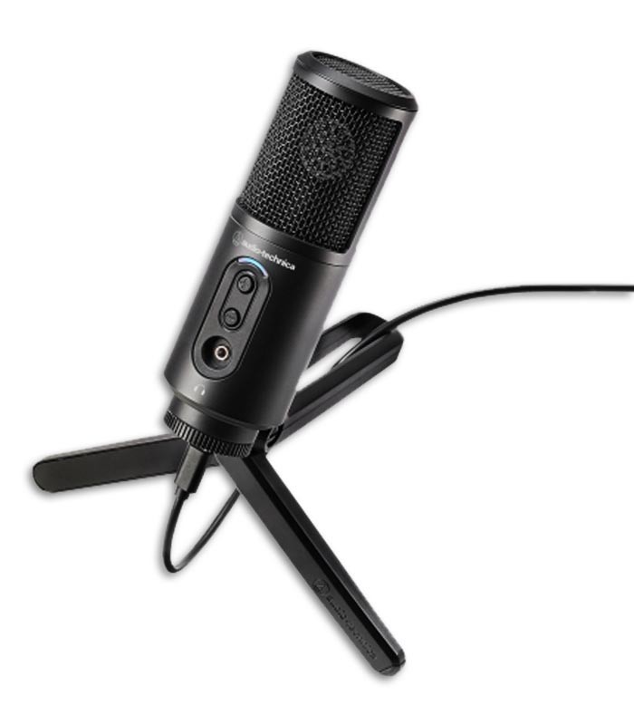 Photo of the Microfone Audio Technica ATR2500X with tripod