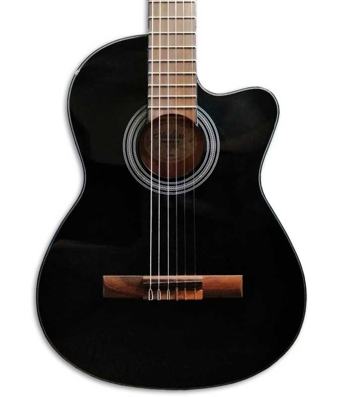 Foto do tampo da Guitarra Clássica VGS Student Preta com Pickup