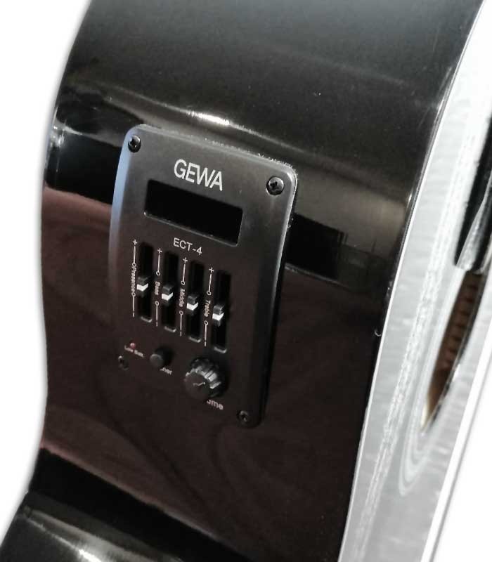 Foto do preamplificador da Guitarra Clássica VGS Student Preta com Pickup