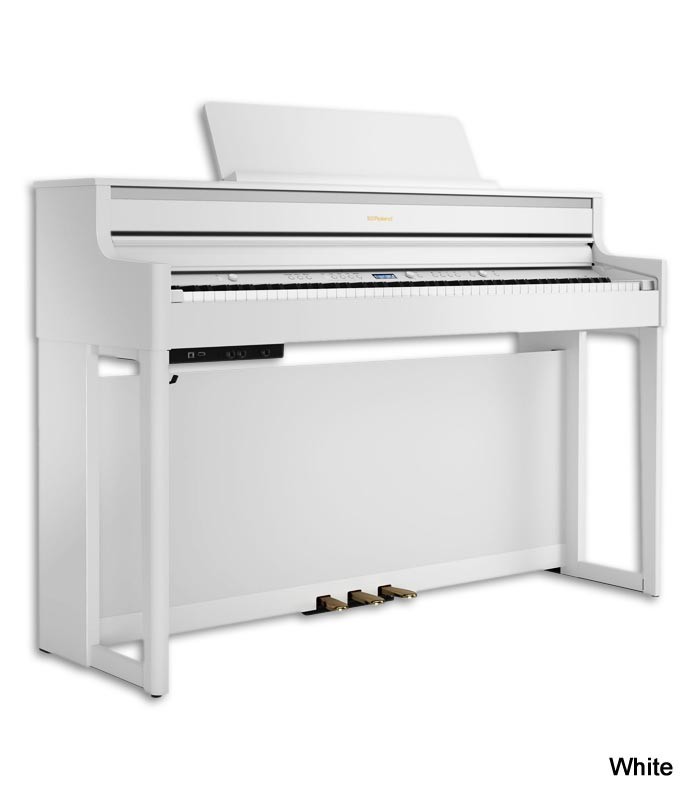 Foto do Piano Digital Roland HP-704 com acabamento White