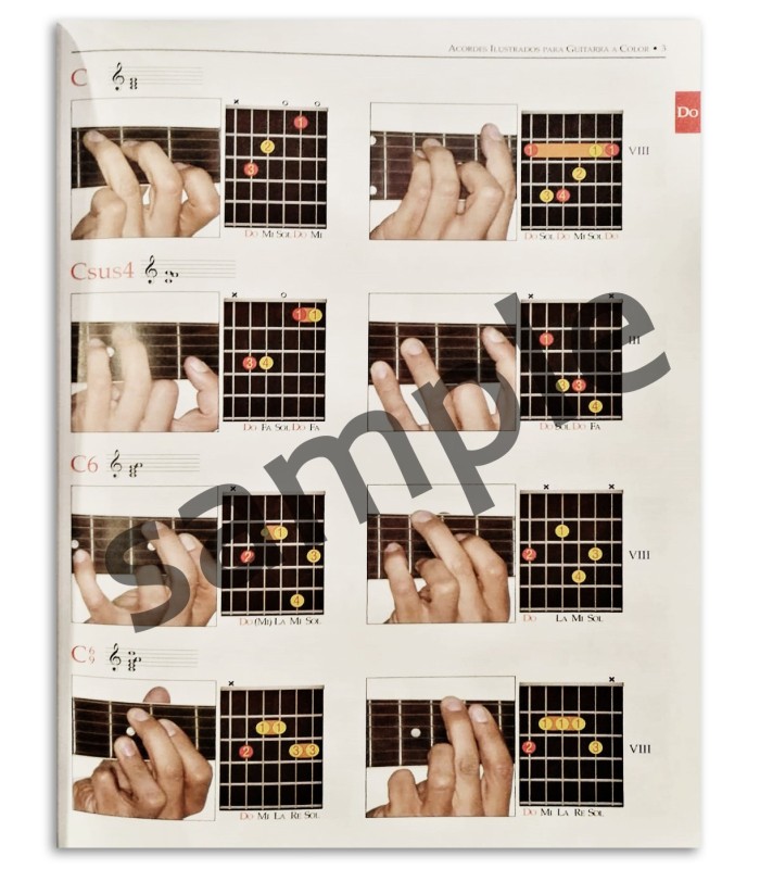Foto de uma amostra do livro Acordes Ilustrados para Guitarra Mais de 400 MSLAM98200