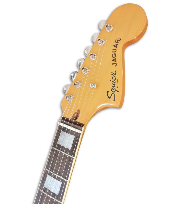 Foto da cabeça da Guitarra Elétrica Fender Squier Classic Vibe 70S Jaguar IL Black
