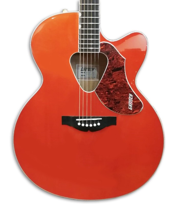 Foto do tampo da Guitarra Eletroacústica Gretsch G5022CE Rancher Jumbo Savannah Sunset