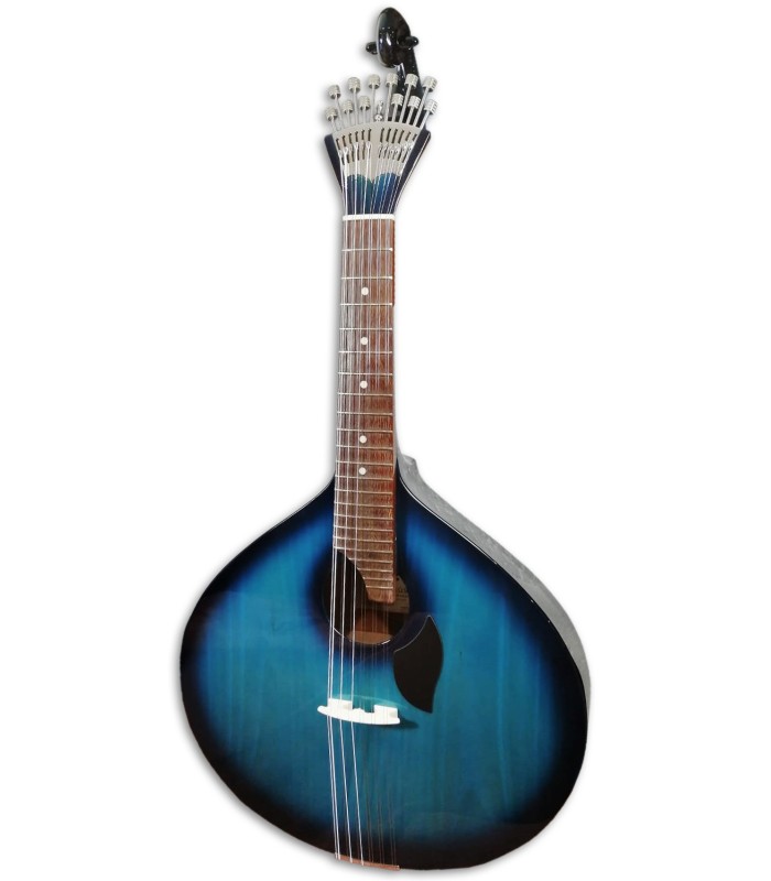 Foto de la Guitarra Portuguesa Artimúsica GPBBL Modelo Lisboa Blueburst Base Tapa Tílo Fondo Acacia Blueburst
