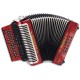 Photo of the Concertina Hohner Corona II Xtreme in red color