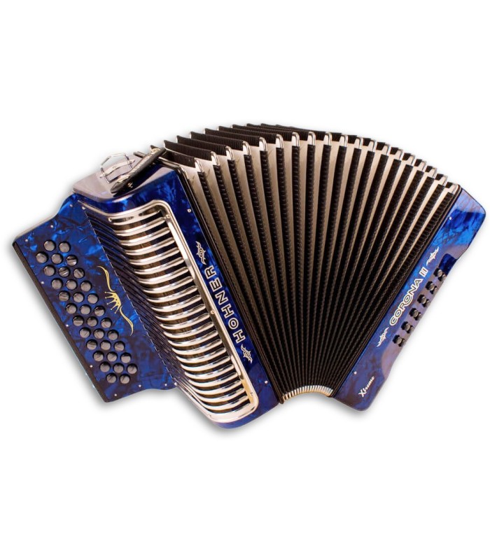 Foto da Concertina Hohner Corona II Xtreme em cor azul escura