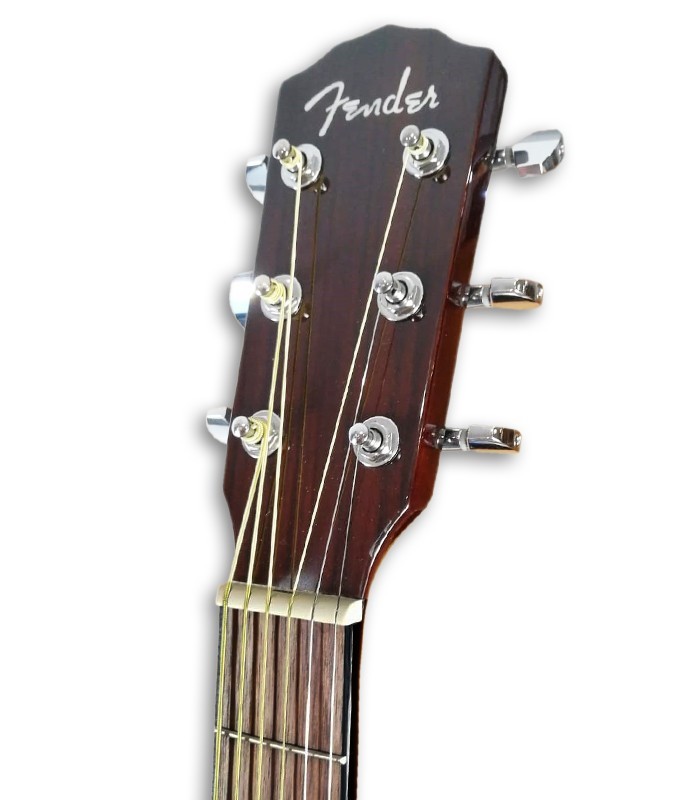 Foto de la cabeza de la guitarra Fender CD-140SCE Sunburst con estuche
