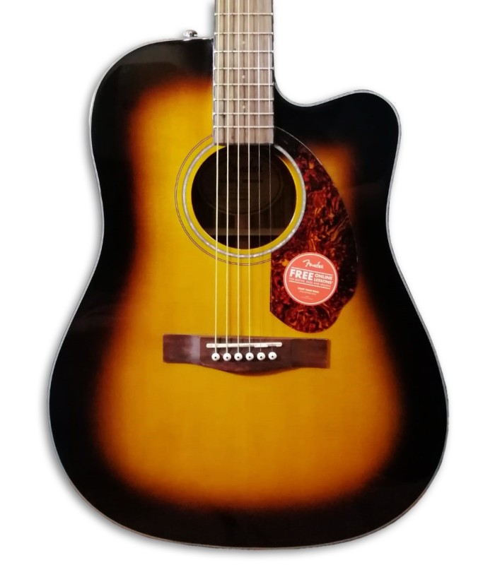 Foto do tampo da guitarra Fender CD-140SCE Sunburst