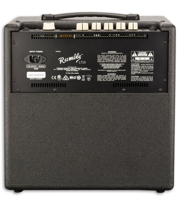 Foto do Amplificador Fender Rumble LT25 de costas