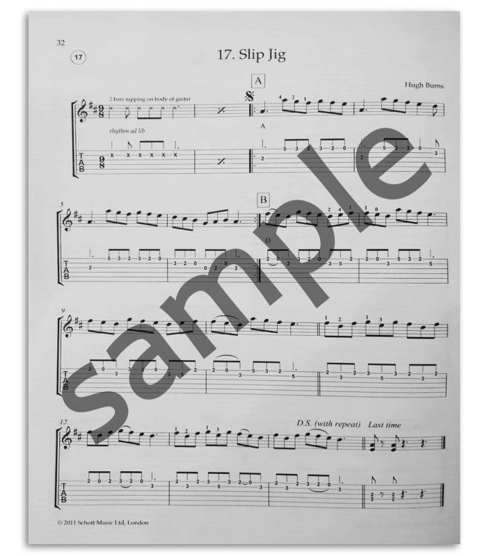 Photo of a sample of the Scottish Folk Tunes for Guitar