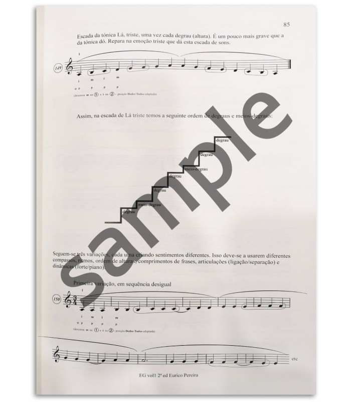 Photo of another sample from the Guitar Method Elemento e Gesto Eurico Pereira 2nd Edition