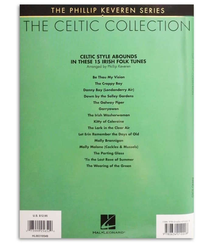 Foto de la contraportada del libro The Celtic Collection 15 Traditional Irish Folk Piano