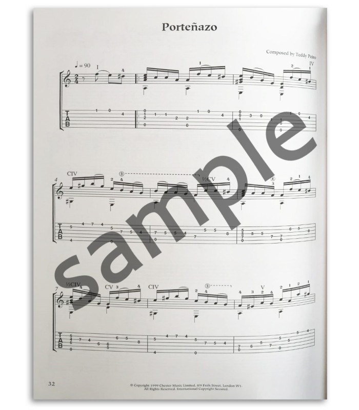 Foto de una muestra del libro Guitar Music of Argentina