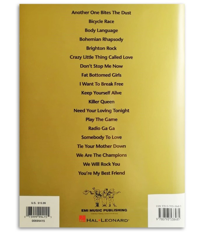 Photo of the The Best Of Queen For Guitar book backcover