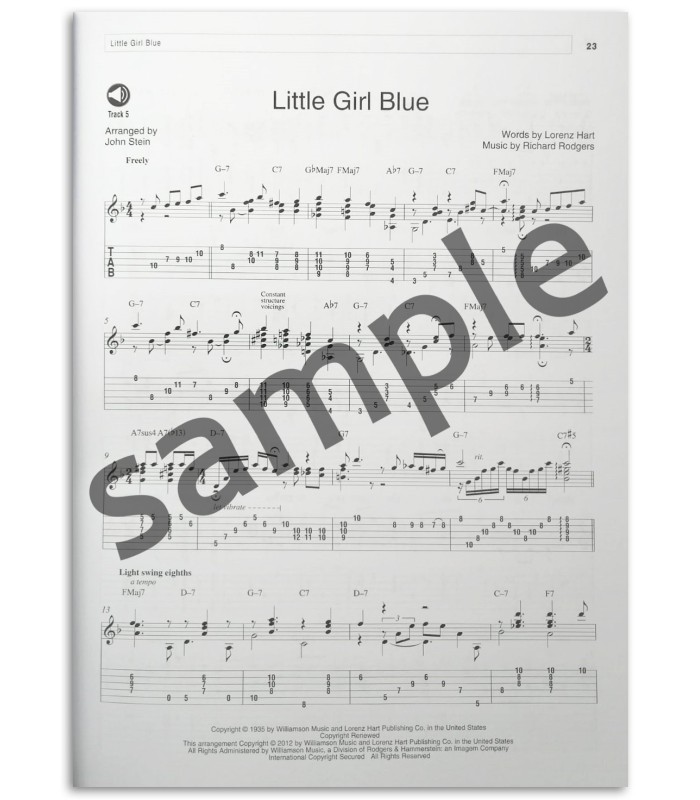 Foto de outra amostra do livro Jazz Standards for Solo Guitar John Stein Berklee