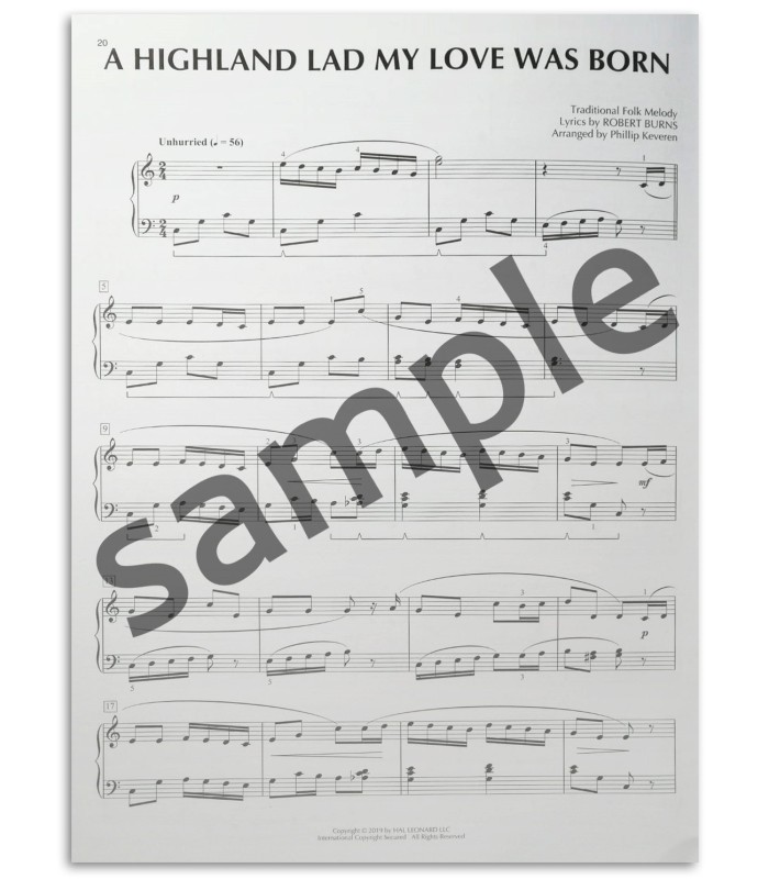 Photo of a sample from the Scottish Songs Piano book