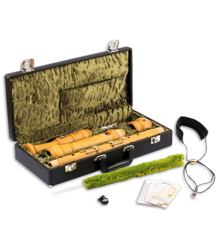 Foto de la Flauta Dulcel Mollenhauer modelo 5506 Denner Bajo dentro del estuche