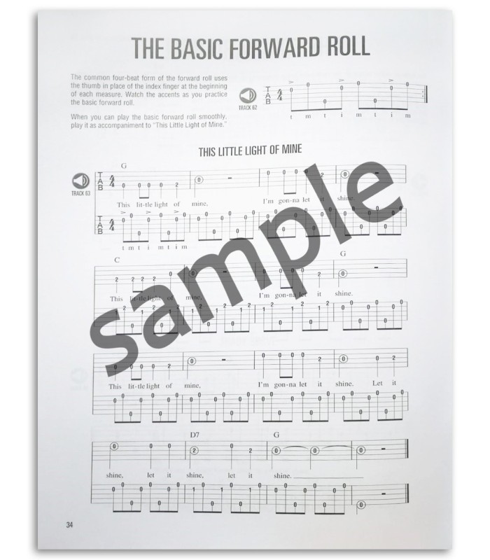 Photo of a sample from the Banjo Method Book1 Hal Leonard book