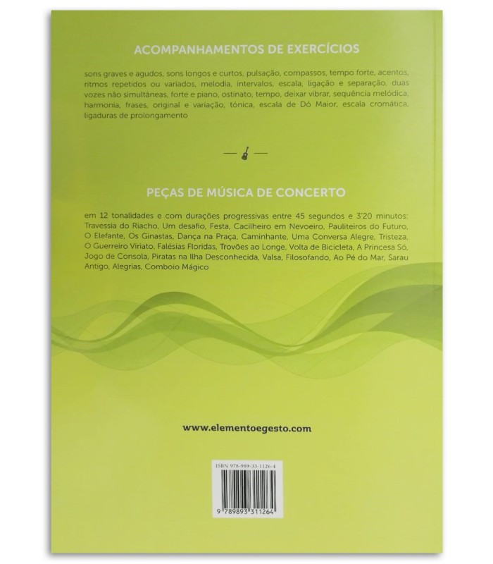 Foto da contracapa do Método de Guitarra Livro do Professor Elemento e Gesto Eurico Pereira