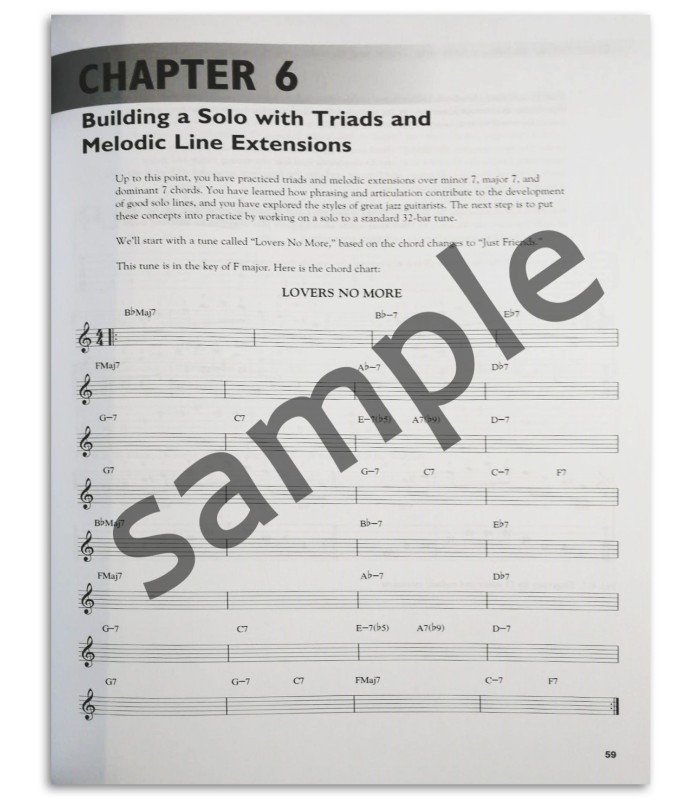 Foto de uma amostra do livro Jazz Improvisation for Guitar Garrison Fewell