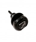 Foto detalle de la cabeza del Strap lock Fender Infinity de color negro