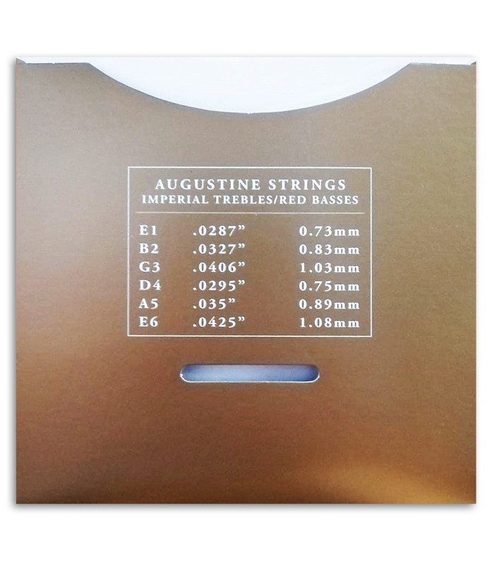 Photo of the String Set Augustine Imperial Red Medium High Tension gage information